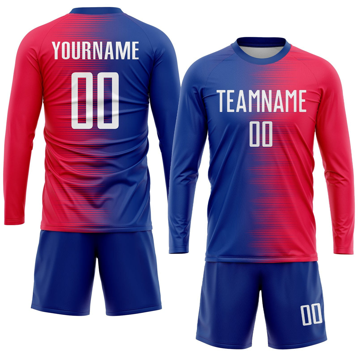 Custom Red White-Royal Sublimation Soccer Uniform Jersey photo 4