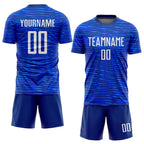 Custom Royal White Sublimation Soccer Uniform Jersey photo 2