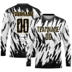 Custom White Black-Old Gold Sublimation Soccer Uniform Jersey photo 2