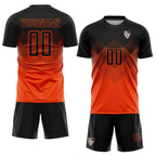 Custom Orange Black Gradient Square Shape Sublimation Spencer Soccer Club Uniform Jersey photo 2