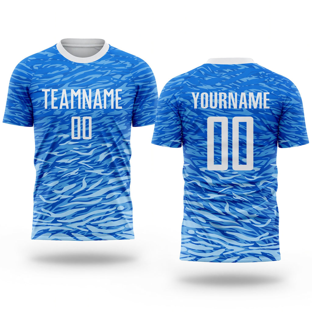 Custom Royal White Sublimation Soccer Uniform Jersey