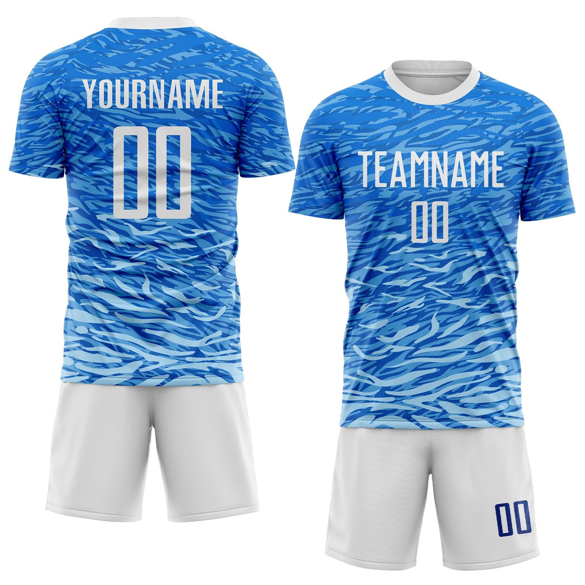 Custom Royal White Sublimation Soccer Uniform Jersey photo 2