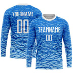Custom Royal White Sublimation Soccer Uniform Jersey photo 3
