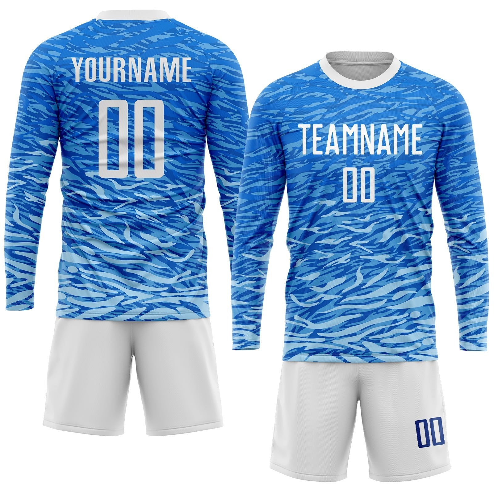 Custom Royal White Sublimation Soccer Uniform Jersey photo 4