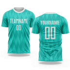 Custom Aqua White Sublimation Soccer Uniform Jersey