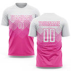 Custom Pink White Sublimation Soccer Uniform Jersey