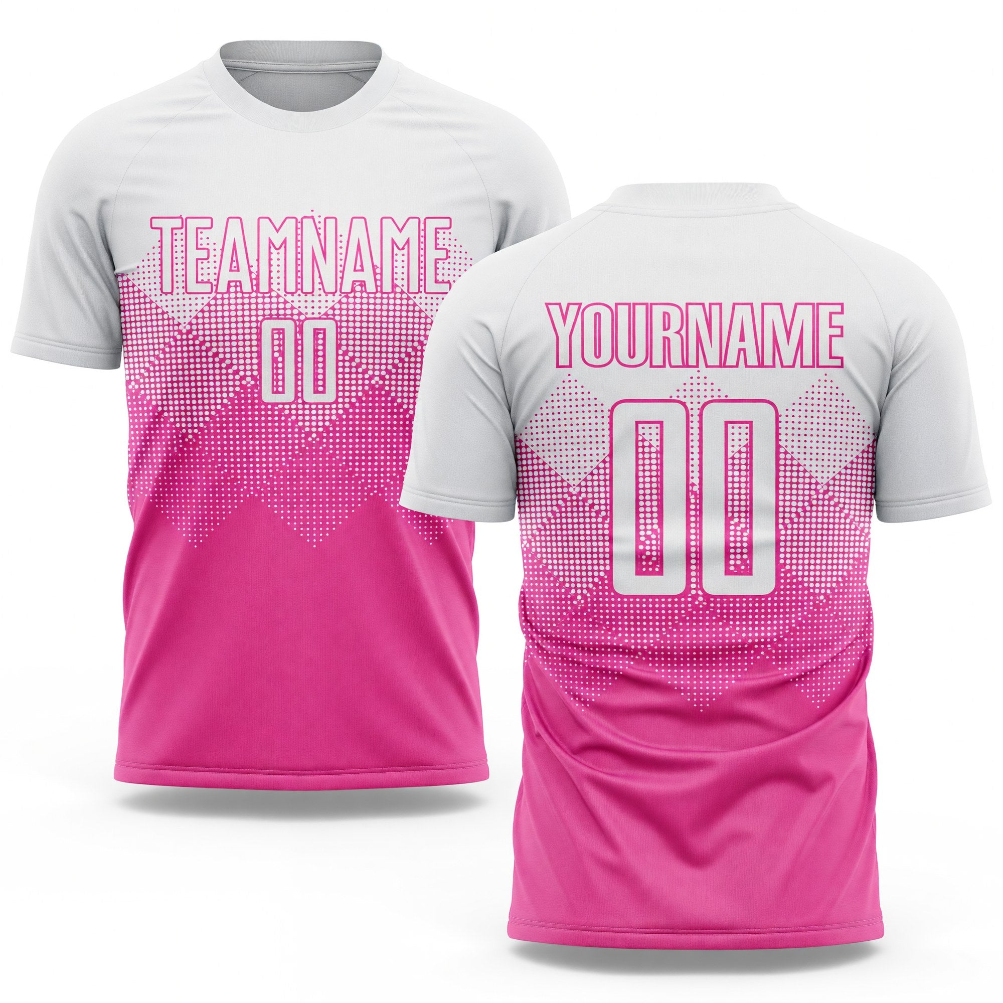 Custom Pink White Sublimation Soccer Uniform Jersey