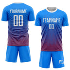 Custom Royal White-Red Sublimation Soccer Uniform Jersey photo 2