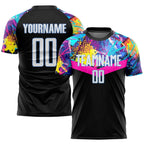 Custom Black White-Light Blue Sublimation Soccer Uniform Jersey photo 1