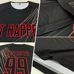 Custom Black Black-Red Sublimation Soccer Uniform Jersey photo 5