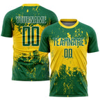 Custom Green Green-Gold Sublimation Soccer Uniform Jersey photo 1