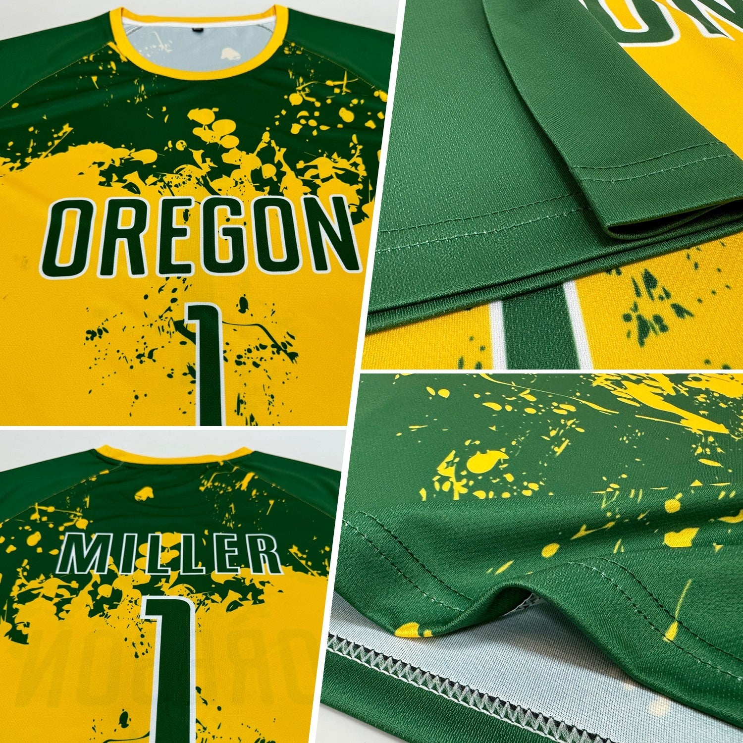 Custom Green Green-Gold Sublimation Soccer Uniform Jersey photo 5