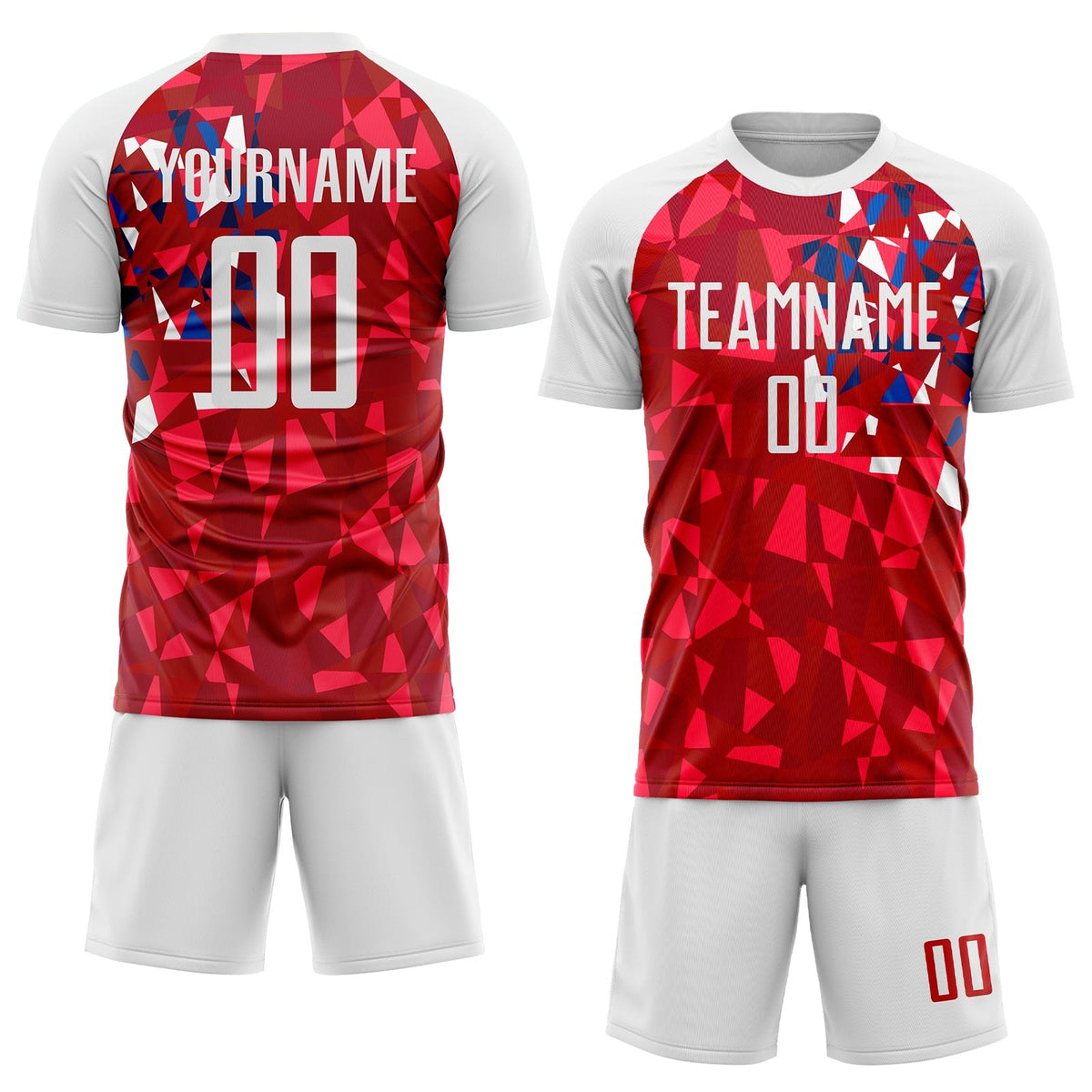 Custom Red White Sublimation Soccer Uniform Jersey photo 2