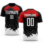 Custom Black White-Red Sublimation Soccer Uniform Jersey