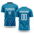 Custom Panther Blue White-Black Sublimation Soccer Uniform Jersey