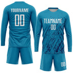 Custom Panther Blue White-Black Sublimation Soccer Uniform Jersey photo 4