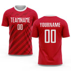 Custom Red White Sublimation Soccer Uniform Jersey