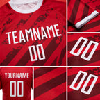 Custom Red White Sublimation Soccer Uniform Jersey detail