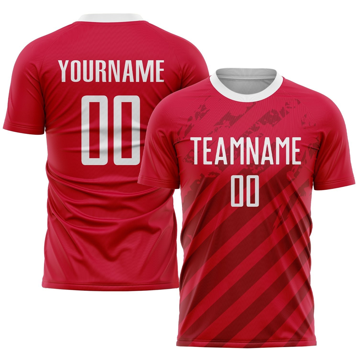 Custom Red White Sublimation Soccer Uniform Jersey photo 1