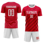 Custom Red White Sublimation Soccer Uniform Jersey photo 2