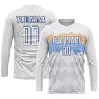 Custom White Royal Sublimation Soccer Uniform Jersey photo 3