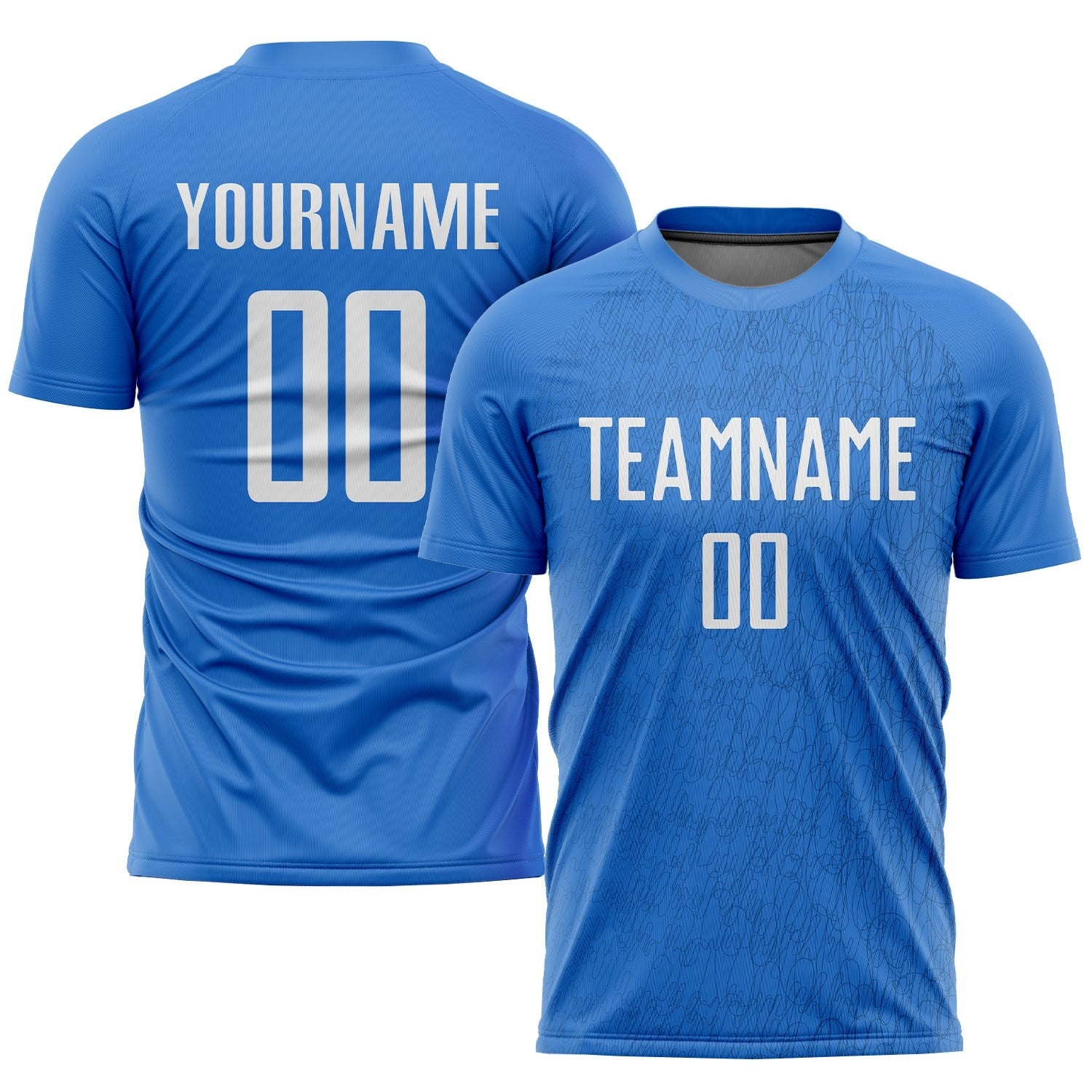 Custom Light Blue White Sublimation Soccer Uniform Jersey photo 1