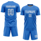 Custom Light Blue White Sublimation Soccer Uniform Jersey photo 2