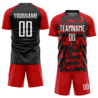 Custom Red White-Black Sublimation Soccer Uniform Jersey photo 2