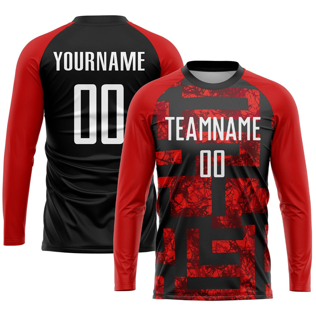 Custom Red White-Black Sublimation Soccer Uniform Jersey photo 3
