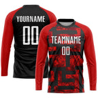 Custom Red White-Black Sublimation Soccer Uniform Jersey photo 3