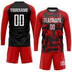 Custom Red White-Black Sublimation Soccer Uniform Jersey photo 4