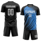 Custom Light Blue White-Black Sublimation Soccer Uniform Jersey photo 2