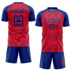 Custom Red Royal Sublimation Soccer Uniform Jersey photo 2
