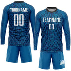 Custom Blue White-Black Sublimation Soccer Uniform Jersey photo 4