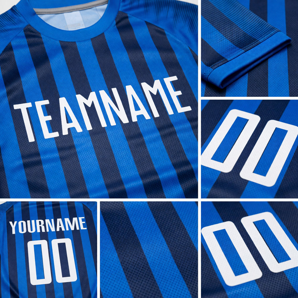 Custom Royal White Sublimation Soccer Uniform Jersey detail
