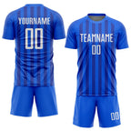 Custom Royal White Sublimation Soccer Uniform Jersey photo 2