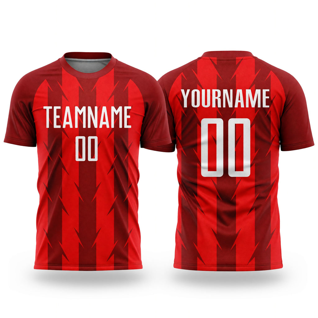 Custom Red White Sublimation Soccer Uniform Jersey