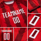 Custom Red White Sublimation Soccer Uniform Jersey detail