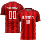 Custom Red White Sublimation Soccer Uniform Jersey photo 1