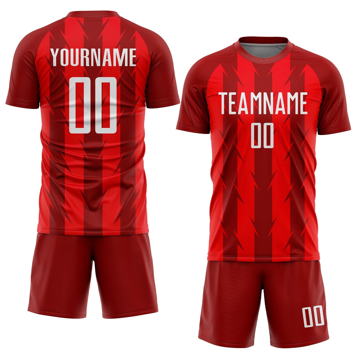 Custom Red White Sublimation Soccer Uniform Jersey photo 2