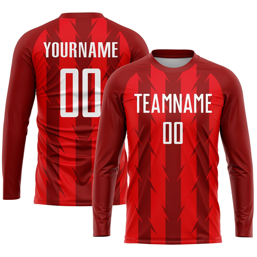 Custom Red White Sublimation Soccer Uniform Jersey photo 3