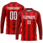 Custom Red White Sublimation Soccer Uniform Jersey photo 3