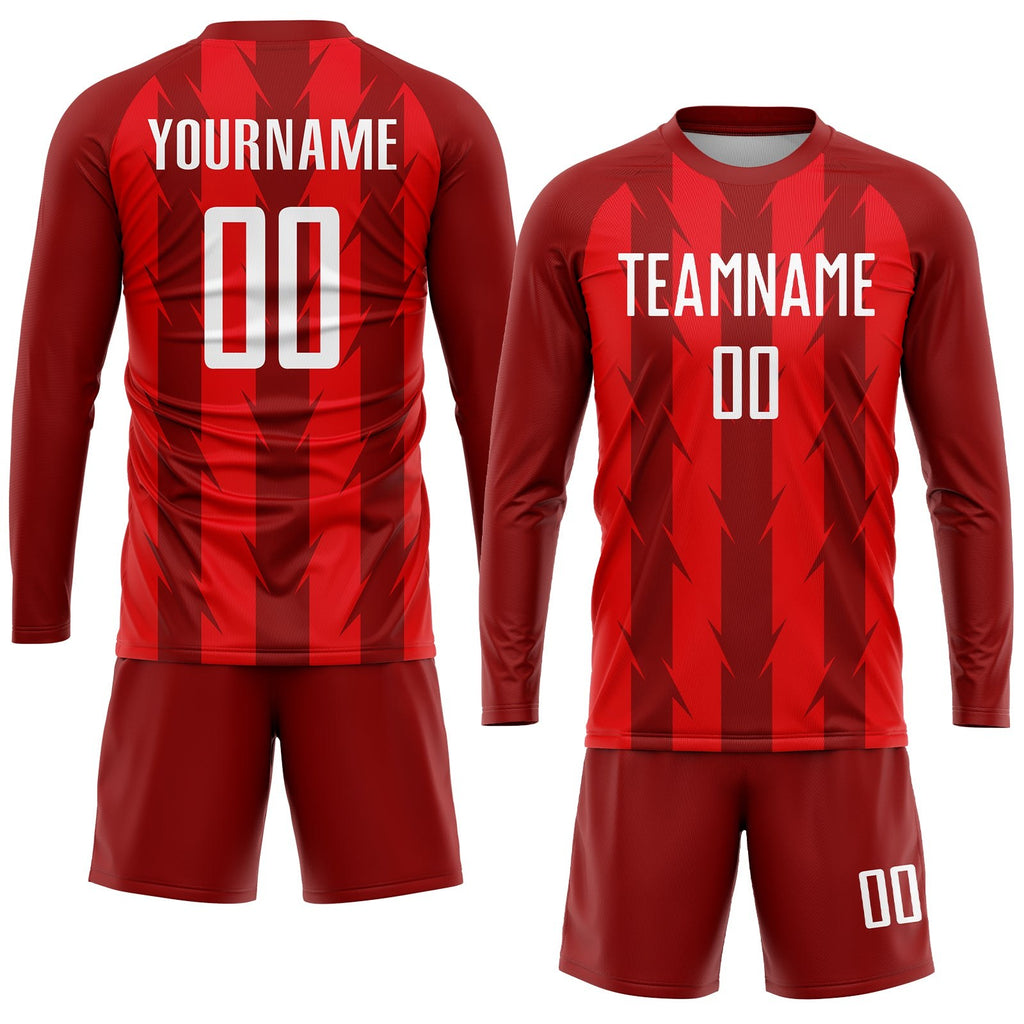 Custom Red White Sublimation Soccer Uniform Jersey photo 4
