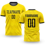 Custom Gold Black Sublimation Soccer Uniform Jersey