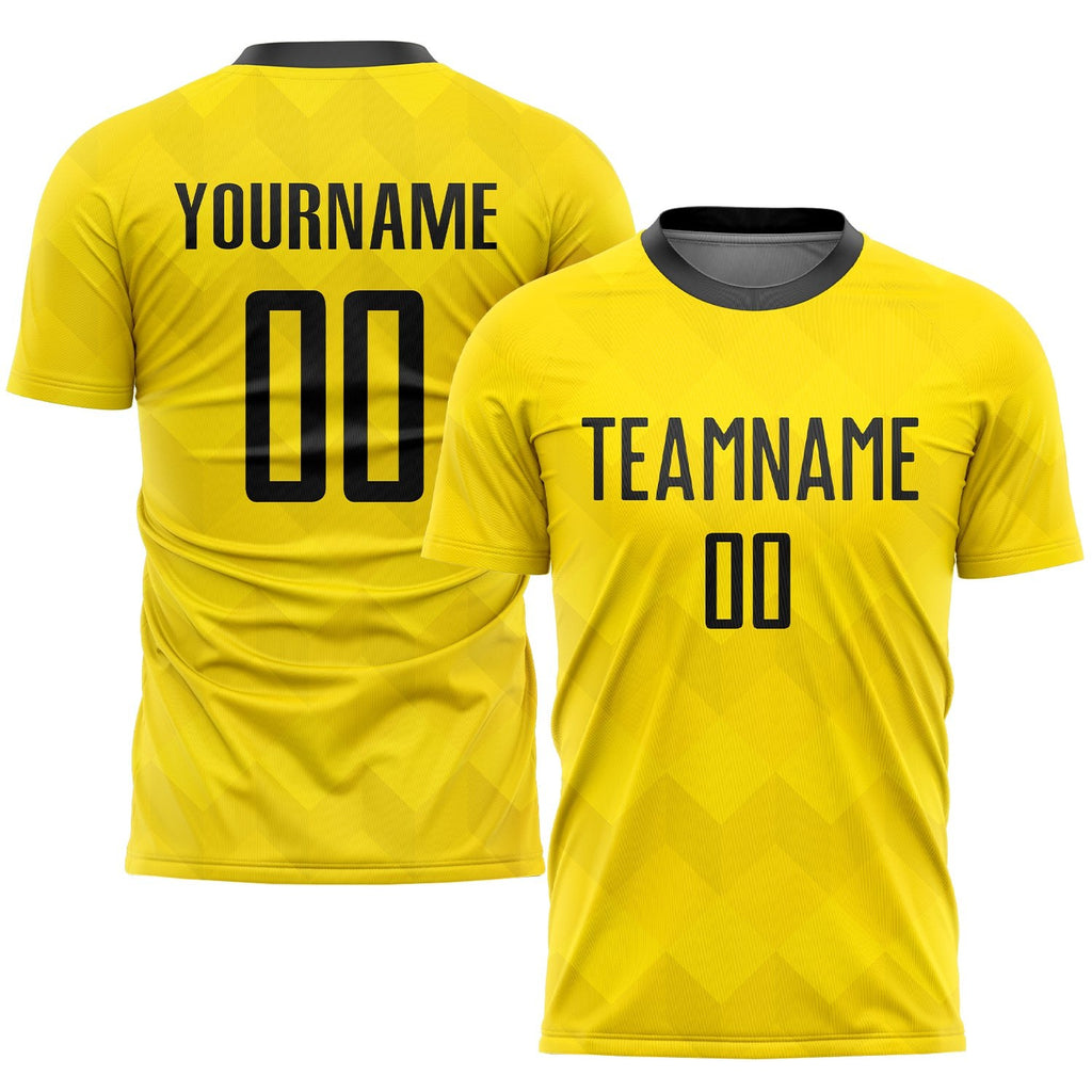 Custom Gold Black Sublimation Soccer Uniform Jersey photo 1