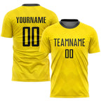 Custom Gold Black Sublimation Soccer Uniform Jersey photo 1