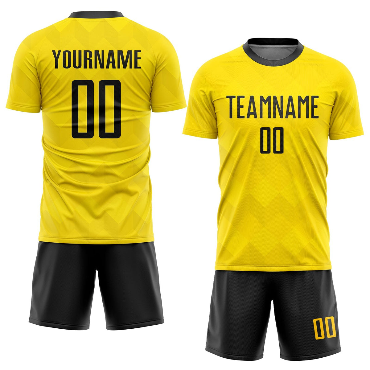 Custom Gold Black Sublimation Soccer Uniform Jersey photo 2
