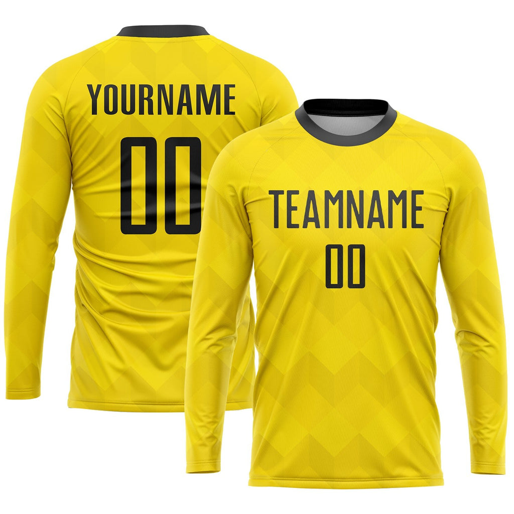 Custom Gold Black Sublimation Soccer Uniform Jersey photo 3