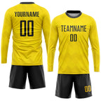 Custom Gold Black Sublimation Soccer Uniform Jersey photo 4