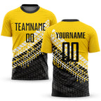 Custom Gold Black-White Sublimation Soccer Uniform Jersey